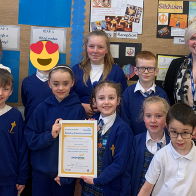 Gold Smokefree School Award Holy Cross Primary school