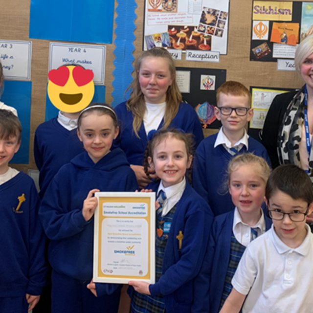 Gold Smokefree School Award Holy Cross Primary school 